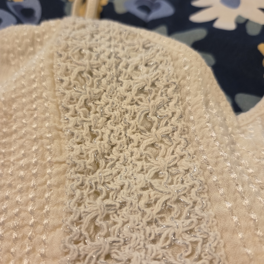 American Eagle Outfitters Lace And Silver Babydoll Tank - Picture 3 of 15